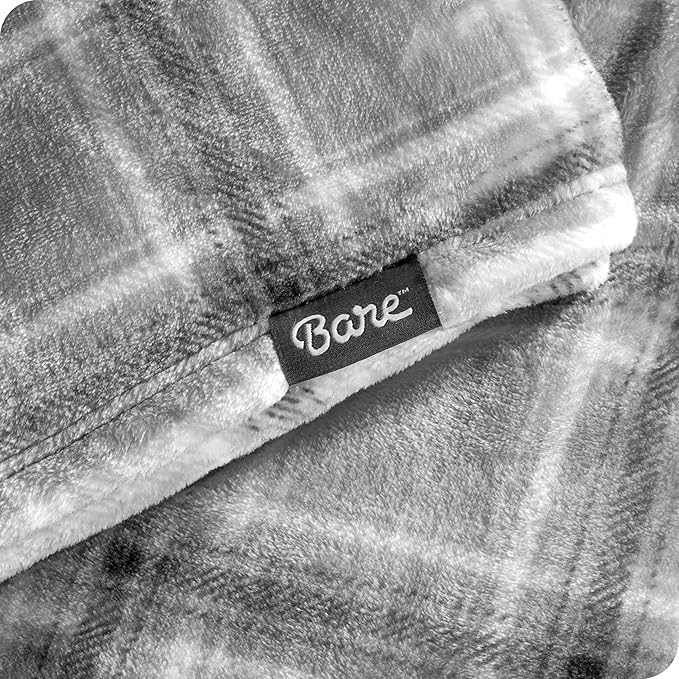 Bare Home Textured Fleece Blanket - Twin/Twin Extra Long - Ultra-Soft Lightweight for Bed, Sofa, and Couch - Luxury Microplush - Cozy Warm Blanket (Twin/Twin XL, Tartan Plaid)