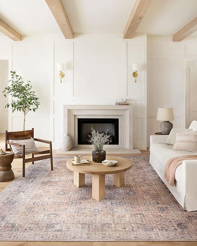 Loloi Skye Collection SKY-01 Blush/Grey 8'-0" x 8'-0" Round Area Rug