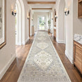 zesthome Washable Runner Rug 2.5x16 - Stain Resistant Entryway Rug,Ultra-Thin Kitchen Rugs, Anti Slip Backing Runner Rugs for Entrance Laundry Room Indoor Hallway (Beige,2.5'x16')