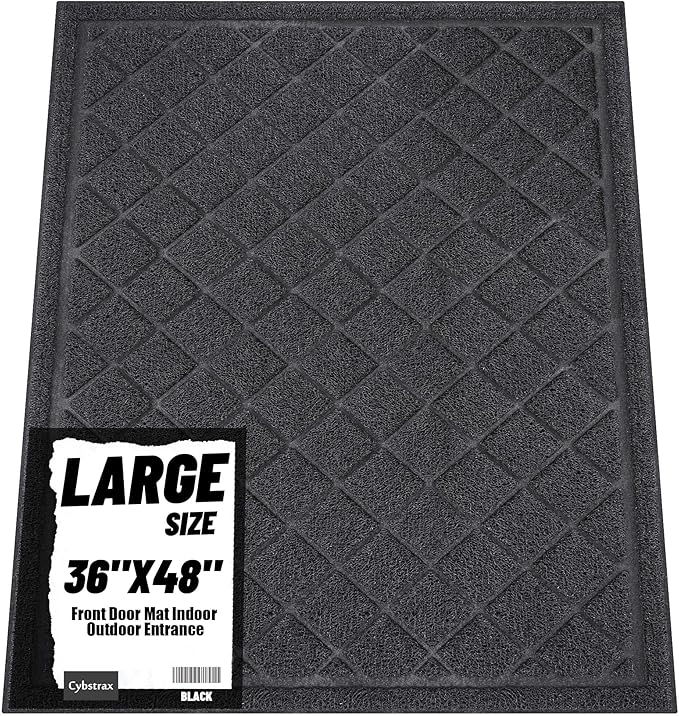 Front Door Mat Indoor Outdoor Entrance, 36" x 48" All-Season Heavy Duty Waterproof Doormat, Non-Slip Absorbent Entryway Mat, Easy to Clean, Low Profile Commercial Floor Mat for Indoor Outdoor