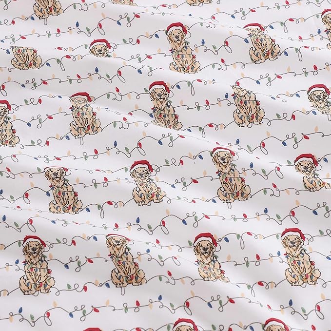 Tommy Bahama - Queen Size Sheet Set, Crisp & Cool Cotton Percale Bedding with a Smooth Lightweight Feel, 4 Piece Holiday Bed Sheets with Matching Pillowcases (Wrapped Up Red)