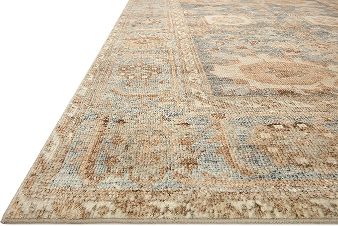Loloi Margot Collection MAT-03 Ocean/Spice 2'-6" x 7'-6" Runner Rug feat. CloudPile, No-Shed Easy Clean Large Patterned Area Rug for Living Room, Bedroom, Dining Area