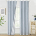 Vision Home Chambray Blue Full Blackout Curtains for Bedroom Living Room Darkening Window Treatment Panels Thermal Insulated Rod Pocket Back Tab Modern Soundproof Blue Drapes 2 Panels 50" Wx108 L