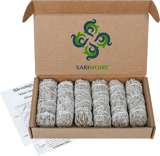 White Sage Smudge Sticks - 6 - 4" Sage Bundles - Perfect Sage Stick Smudge Sticks Smudging Kit Replenishment
