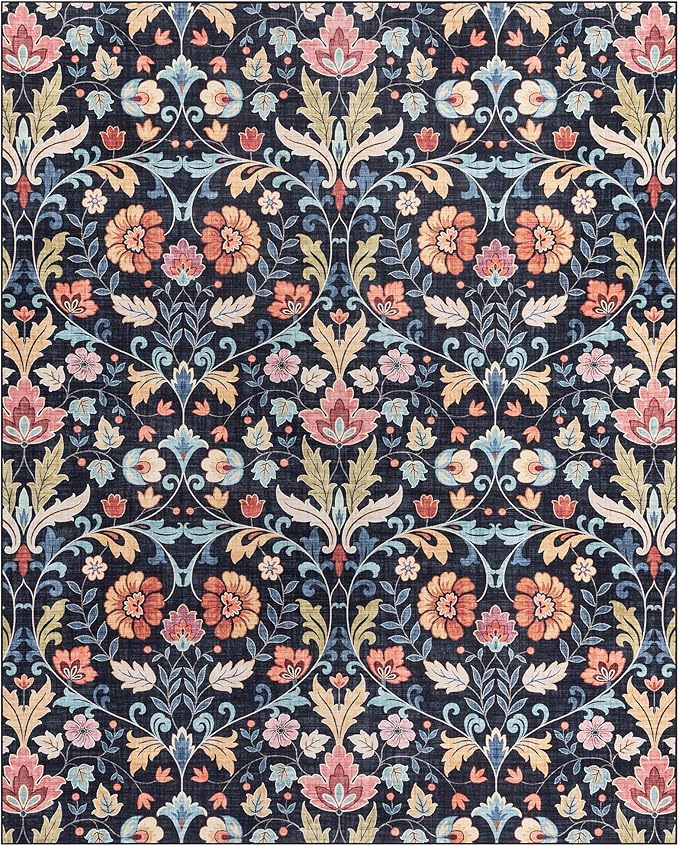 Gertmenian Indoor Boho Area Rug | Home Decor for Entryway, Bedroom, Living Room, Office, Kitchen | Non Slip, Soft, Printed Accent Rugs | Verner, Multi, 9x13 Extra Large, 24620