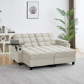 70.9" Chaise Lounge Chair Indoor, Oversized Boucle Upholstered Sofa Bed, Adjustable Backrest Deep Seat Reading Chair, Sofas Couches for Living Room with Storage, Cup Holders & 360° Swivel Side Table