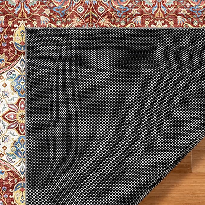 Gertmenian Indoor Bohemian Area Rug - 8x10 Large, Non-Shedding, Ideal for High Traffic in Living Room, Bedroom, Entryway - Moroccan, Red, 26847