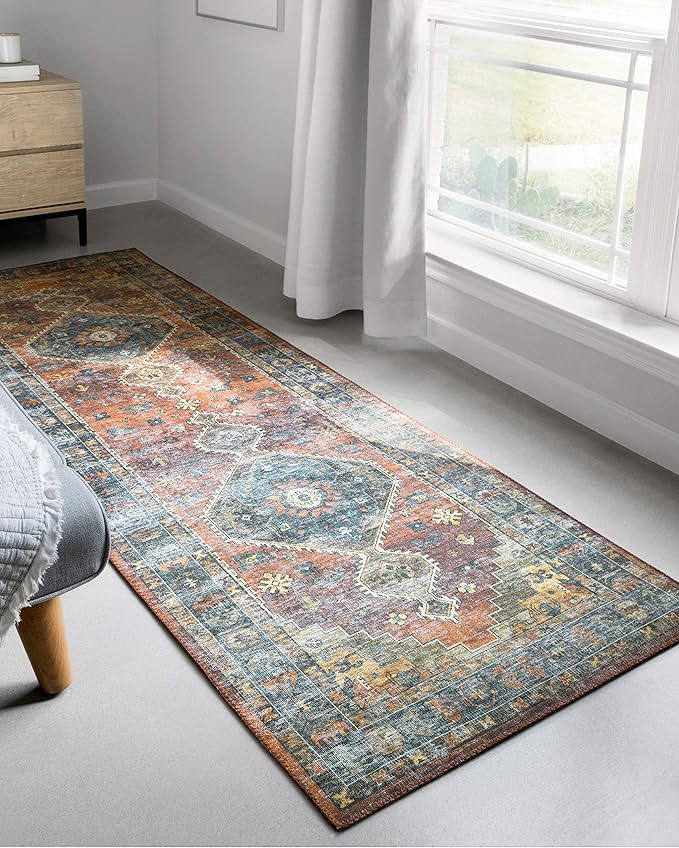 Loloi II Skye Collection SKY-07 Terracotta/Sky 2'-3" x 3'-9" Accent Rug