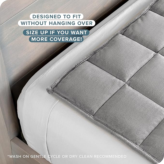 Bare Home Weighted Blanket Twin or Full Size 10lb (40" x 60") - Minky Fleece - Premium Heavy Blanket Nontoxic Glass Beads (Light Grey, 40"x60")
