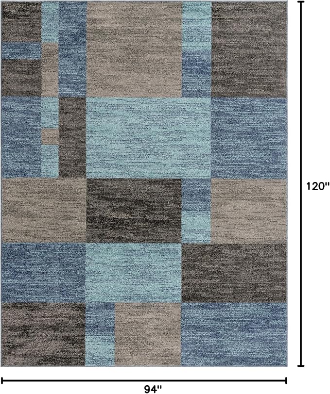 Unique Loom Autumn Collection Area Rug - Providence (7' 10" x 10' Rectangle, Blue Gray/ Light Brown)