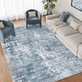 Abstract Rug 5x7 Machine Washable Area Indoor Blue Low Pile Non-Slip Foldable Thin Accent Rugs for Bedroom Living Room Dining Room