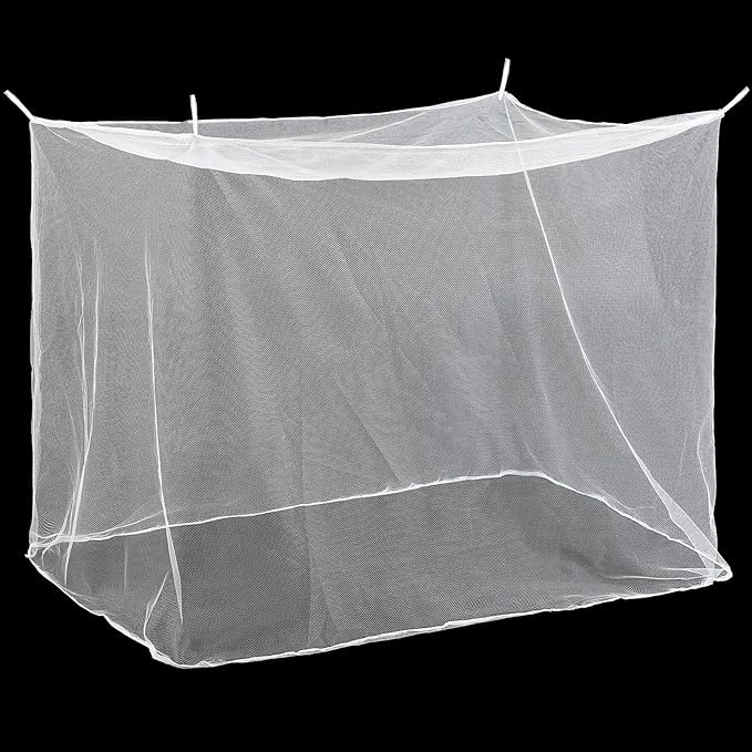 4 Corners Mosquito Net for Mosquiteros para Camas Bed Canopies Netting Bed Drapes Rectangular Mosquito Mesh for Camping Home Outdoor Travel(White A,L79 X W71 X H67 Inch,No-Opening)