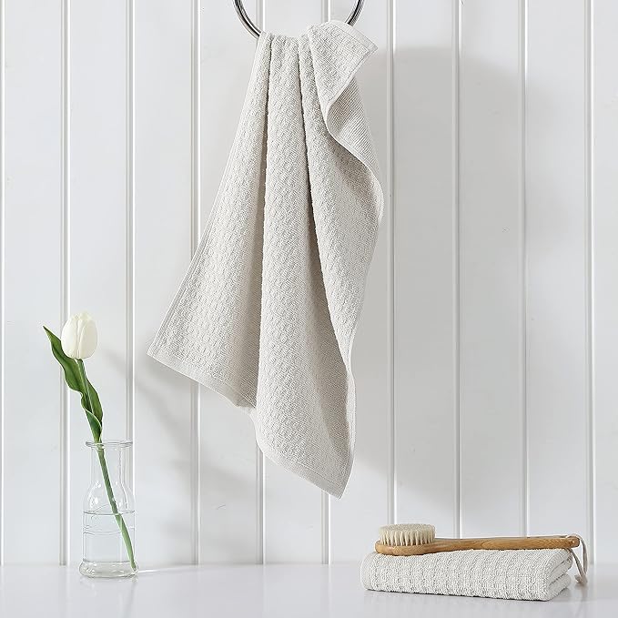 Tommy Bahama- Hand Towel Set, Highly Absorbent Cotton Bathroom Decor, Low Linting & Fade Resistant (Northern Pacific Light Brown, 2 Piece)
