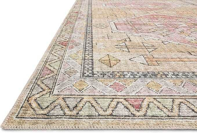 Loloi Skye Collection SKY-04 Gold/Blush 7' x 9' Oval Area Rug
