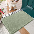 OLANLY Dog Door Mat for Muddy Paws 30x17, Absorbs Moisture and Dirt, Absorbent Non-Slip Washable Doormat, Quick Dry Chenille Mud Mat for Dogs, Entry Indoor Entryway Carpet for Inside Floor, Sage Green