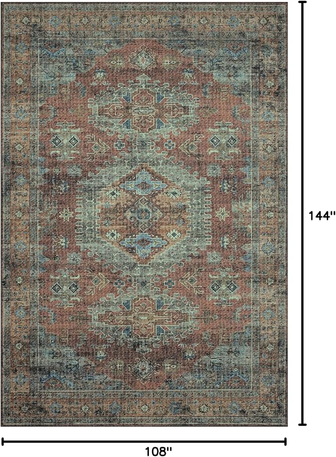 Loloi Skye Collection SKY-07 Terracotta/Sky 9'-0" x 12'-0" Area Rug