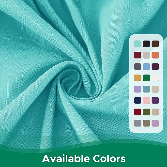 Biscaynebay Wrap Around Bed Skirts for King & Cal King Beds 18" Drop, Aqua Adjustable Elastic Dust Ruffles Easy Fit Wrinkle Resistant Silky Luxurious Fabric Machine Washable