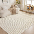 Amazon Basics Indoor Area Rug, 3D Bubble Washable Home Decor Carpet for Living Room, Bedroom, 6' W × 9' L, Beige