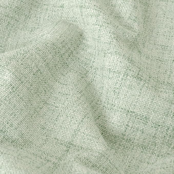 Sage Green Blackout Curtains for Bedroom - Linen Curtains 72 Inch Length Thermal Insulated Privacy Burlap Boho Window Drapes for Living Room Scandi Farmhouse Dining, 2 Panels, Each 52" Wide