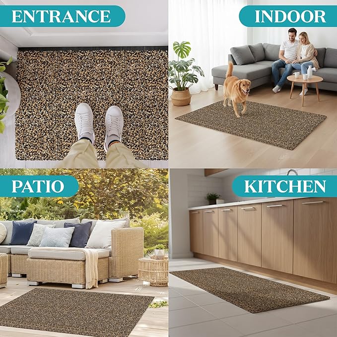 Premium Microfiber Indoor Door Mat – 20"x30" Washable Entry Mat, Non-Slip, Waterproof Backing, Super Absorbent, Low Profile Entryway Doormat for Indoor Entrance