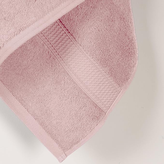 Superior Egyptian Cotton Pile Bath Towel Set of 2, Ultra Soft Luxury Towels, Thick Plush Essentials, Absorbent Heavyweight, Guest Bath, Hotel, Spa, Home Bathroom, Shower Basics, Tea Rose
