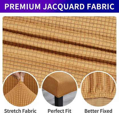 Howhic Stretch Chair Covers for Dining Room Set of 2, Removable Washable Dining Room Chair Covers, Dining Chair Slipcovers Seat Protector, Great Home Decor and Banquet Upholstery (Gold, 2 Pack)