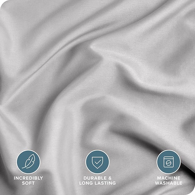 Bare Home Bedding Duvet Cover King Size - Premium 1800 Super Soft Collection - Lightweight, Cooling - Soft Breathable Bedding Duvet Cover (King, Light Grey)