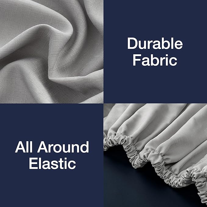 Bed Skirt Twin/Twin XL Bed Skirt Wrap Around Ruffled Box Spring Cover, Easy Install, Washable 15" Drop Elastic Dust Ruffle by Casual Living, 39-inch x 75-inch, Grey