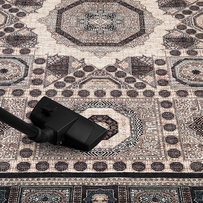 Keen Home Design 2x7 Rug - Machine Washable Runner Rug with Non-Slip Backing, Ideal for Hallway, Entryway, Kitchen, Laundry Room - Vintage, Easy Clean, Durable, Low Pile Rug - (2'6" x 7')