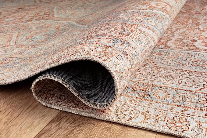 Loloi Chris Loves Julia Jules Collection JUL-04 Tangerine/Mist 2'-6'' x 7'-6'', .13" Pile Height, Runner Rug
