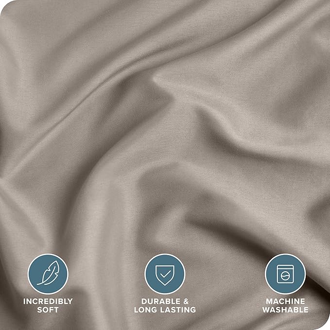 Bare Home Bedding Duvet Cover Queen Size - Premium 1800 Super Soft Collection - Lightweight, Cooling - Soft Breathable Bedding Duvet Cover (Queen, Khaki)
