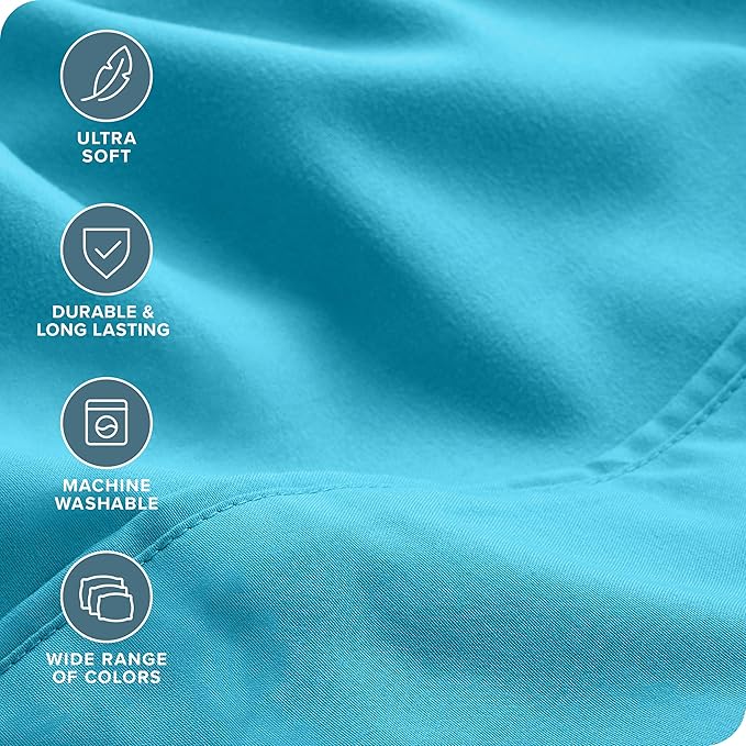 Bare Home Hotel Luxury Twin XL Sheet Set, Extra Soft - 4 Piece Set - Deep Pockets - Easy Fit - Cooling & Breathable - Wrinkle, Fade, Stain Resistant - Includes 2 Pillowcases (Twin XL, Aqua)