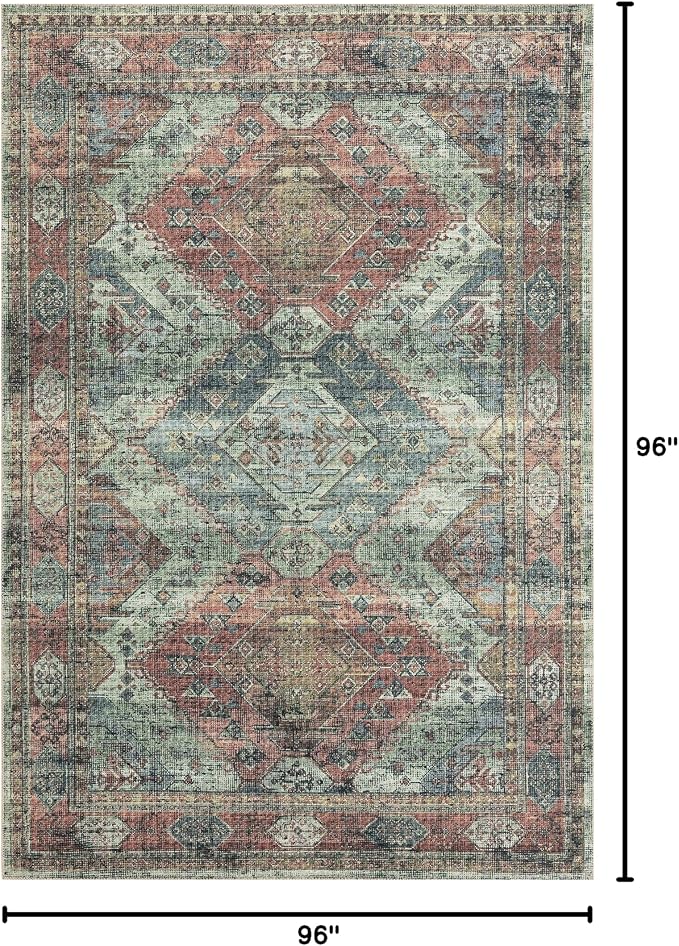Loloi Skye Collection SKY-06 Apricot/Mist 8'-0" x 8'-0" Round Area Rug