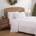 Tommy Bahama - King Size Sheet Set, Crisp & Cool Cotton Percale Bedding with a Smooth Lightweight Feel, 4 Piece Holiday Bed Sheets with Matching Pillowcases (Pineapple Pinstripe Red)