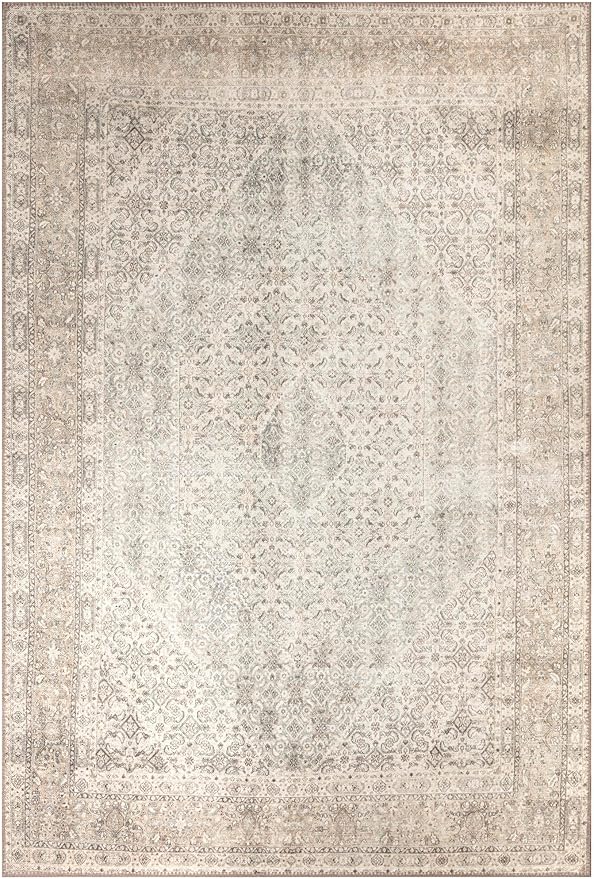 Keen Home Design 8x10 Rug - Machine Washable Area Rug with Non-Slip Backing, Ideal for Living Room, Dining Room, Bedroom - Vintage, Easy Clean, Durable, Low Pile Rug - (8' x 10')