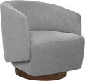 MINCETA Accent Chair,Modern Swivel Chairs for Living Room and Bedroom Reading with Wood Base,Performance Fabric in Gray