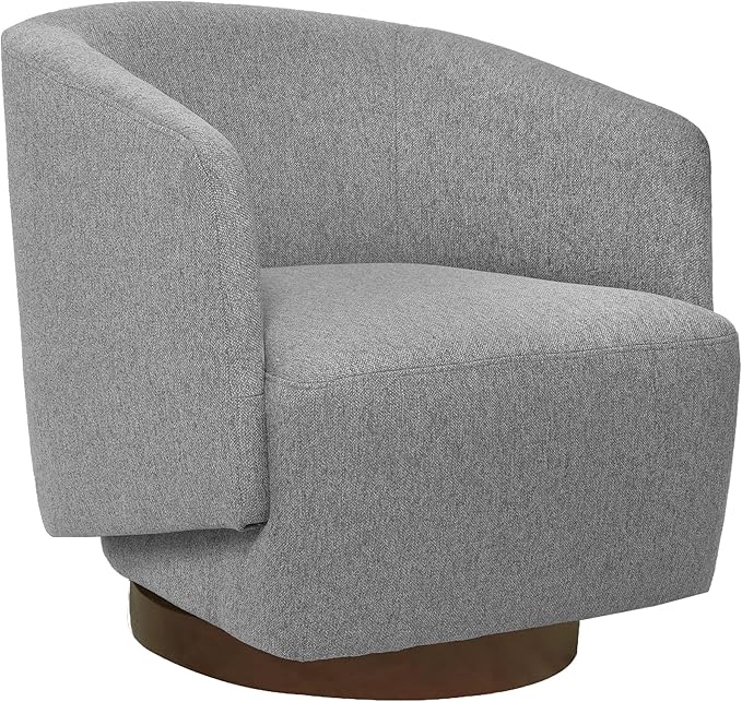 MINCETA Accent Chair,Modern Swivel Chairs for Living Room and Bedroom Reading with Wood Base,Performance Fabric in Gray