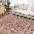 5x7 Area Rugs - Ultra-Thin Washable Rug with Non-Slip Backing, Ideal for Living Room, Bedroom, Kitchen Floor Carpet - Western Style, Easy Clean, Durable, Brown Red