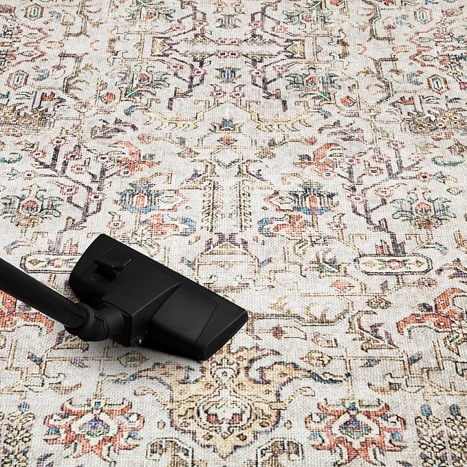 Keen Home Design 2x7 Rug - Machine Washable Runner Rug with Non-Slip Backing, Ideal for Hallway, Entryway, Kitchen, Laundry Room - Vintage, Easy Clean, Durable, Low Pile Rug - (2'6" x 7')