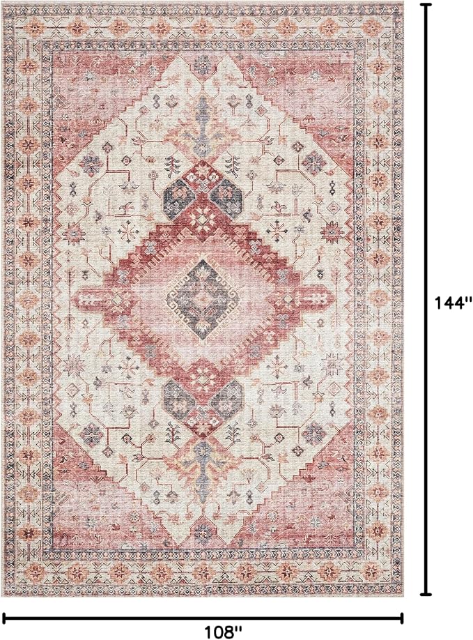 Loloi Skye Collection SKY-02 Ivory/Berry 9'-0" x 12'-0" Area Rug