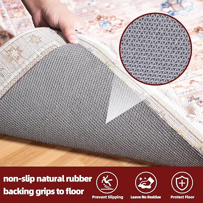 BAGAIL Felt and Natural Rubber Backing Rug Pads 1/8” Thick, 2 x 8 Ft Non Slip Rug Gripper Keep Rugs in Place, Under Area Rug Protective Cushioned Pads, Carpet Runners, Hardwood Floors Protection