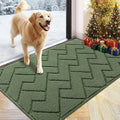 hicorfe Indoor Doormat,Front Back Door Mat Rubber Backing Non Slip Door Mats 24"x35" Absorbent Resist Dirt Entrance Doormat Inside Floor Mats for Entryway Washable Low-Profile(Green)