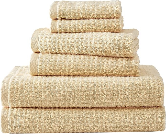 Tommy Bahama - Bath Towels, Highly Absorbent & Soft Bathroom Essentials, Low Linting & Fade Resistant, Oeko-Tex Certified (Northern Pacific Sun Yellow, 6-Piece)