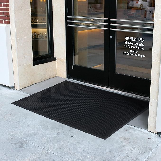 Guardian Easy Step Scraper 2X3 (23in x 35in) Indoor/Outdoor, Heavy-Duty, Solid Rubber Floor Mat,Black