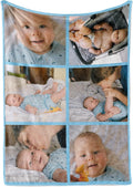Ships Next Day, Custom Blanket with Picture - Printed in USA, Personalized Photo Blanket 6-Pic(Fleece – 96x120)