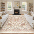 zesthome 9x12 Area Rugs for Living Room,Non-Slip Backing Washable Rugs,Vintage Large Area Rug，Stain Resistant Home Decor Rug