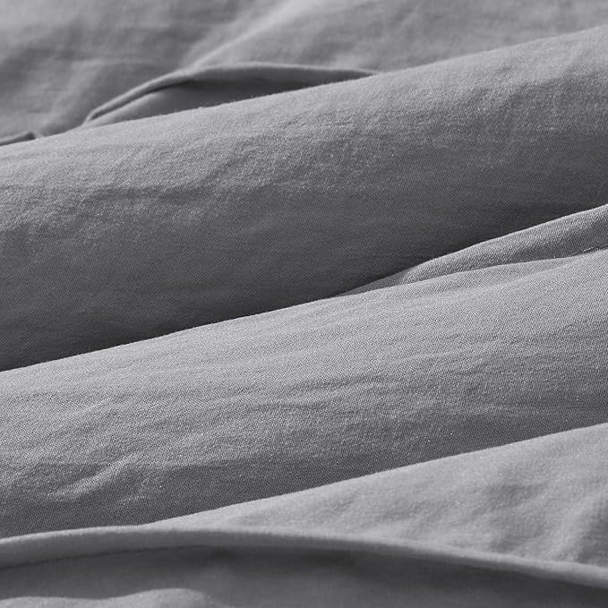 Bedsure King Comforter Set - 4 Pieces Pinch Pleat Bed Set, Grey Boho Bedding for All Season, 1 Soft Comforter, 2 Pillowcases, 1 Decorative Pillow