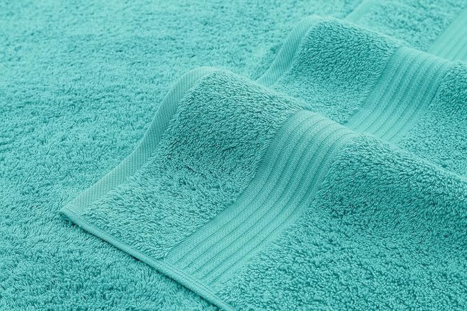 American Veteran Towel 100% Cotton Turkish 6 Piece Towel Set, Luxury Bath Towels Set of 6 for Bathroom Essentials, 2 Bath Towels 2 Hand Towels 2 Washcloths, Turquoise Blue