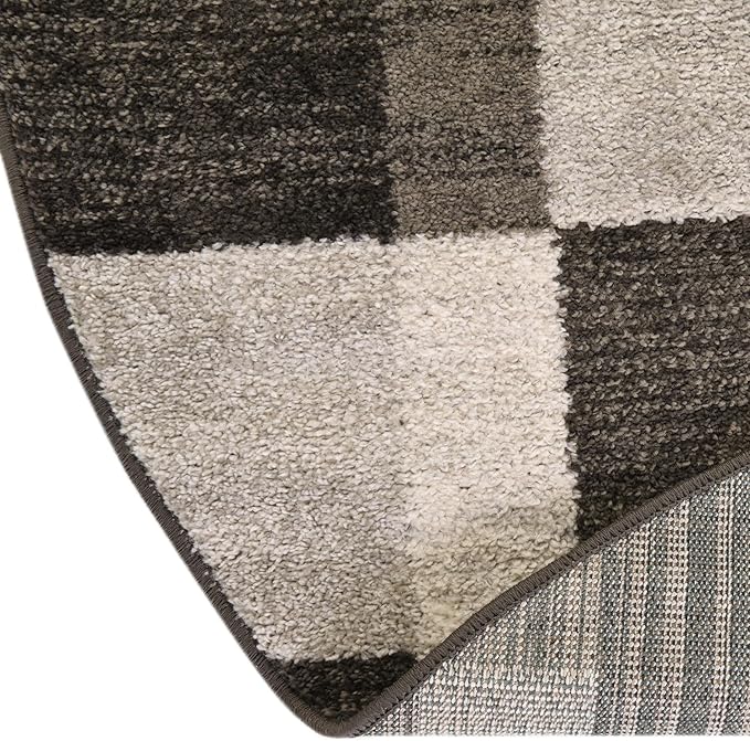 Unique Loom Autumn Collection Area Rug - Providence (7' 10" Round, Gray/ Ivory)