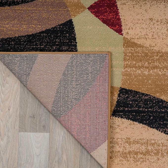 Rugshop Contemporary Abstract Circles Perfect for high Traffic Areas of Your Living Room,Bedroom,Home Office,Kitchen Area Rug 3'3" x 5'3" Multi
